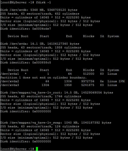 确认是否有没有分区的磁盘